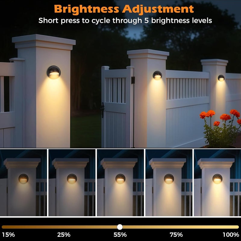 HOSITARK Low Voltage LED Deck Lights Kit with Transformer Timer and Photocell Sensor, IP67 Waterproof Low Voltage Landscape Lighting, 12-24V Step Lights for Outdoor Walkway Stair Post Railing (8 Pack) - Image 4